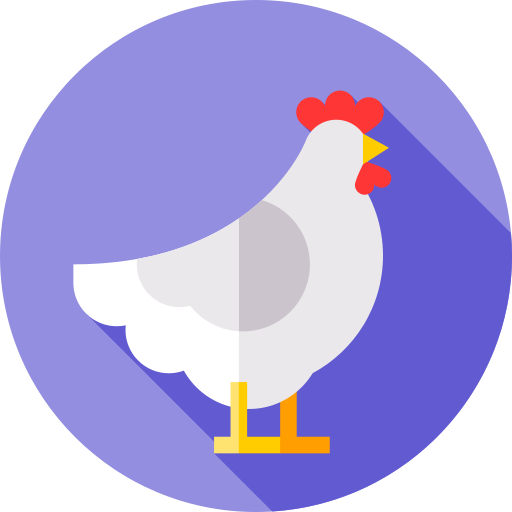 poulet Flat Circular Flat Icône