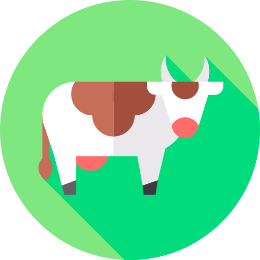 vaca Flat Circular Flat icono