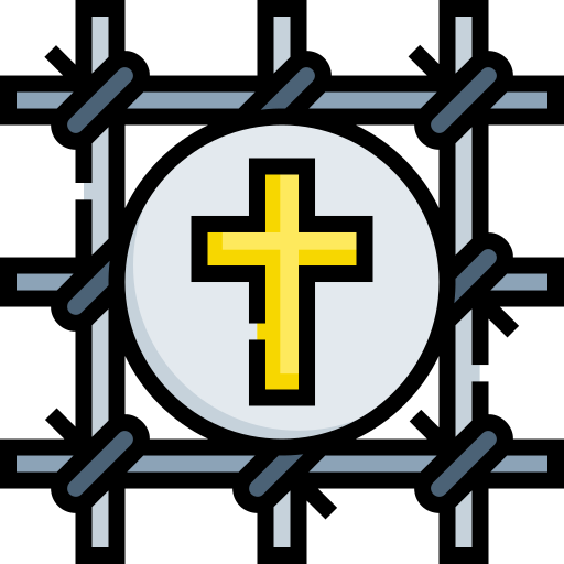 gevangenis kerk Detailed Straight Lineal color icoon