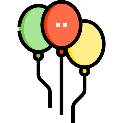 バルーン Detailed Straight Lineal color icon