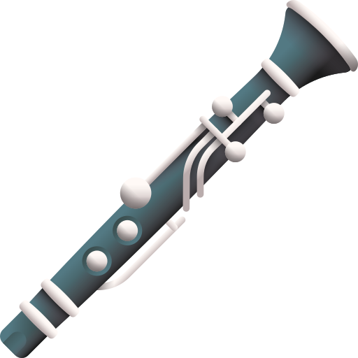 clarinete 3D Color icono