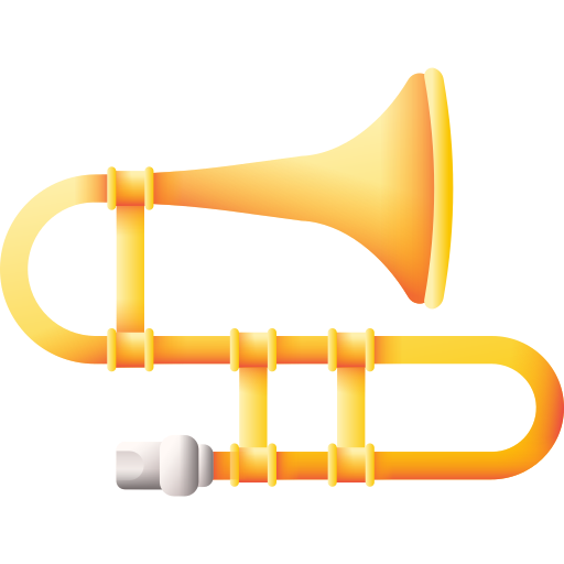 trombone 3D Color icona