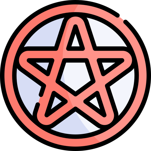 pentagrama Kawaii Lineal color icono