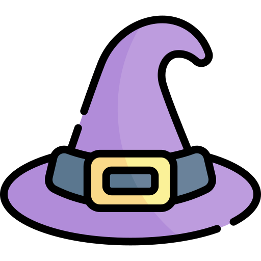 魔女の帽子 Kawaii Lineal color icon