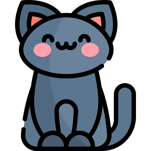 고양이 Kawaii Lineal color icon