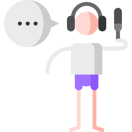 Podcaster Puppet Characters Flat icon