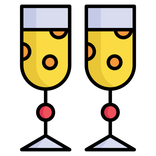 kieliszki do szampana Generic color lineal-color ikona