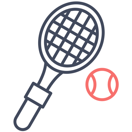 Теннисная ракетка Generic color outline иконка