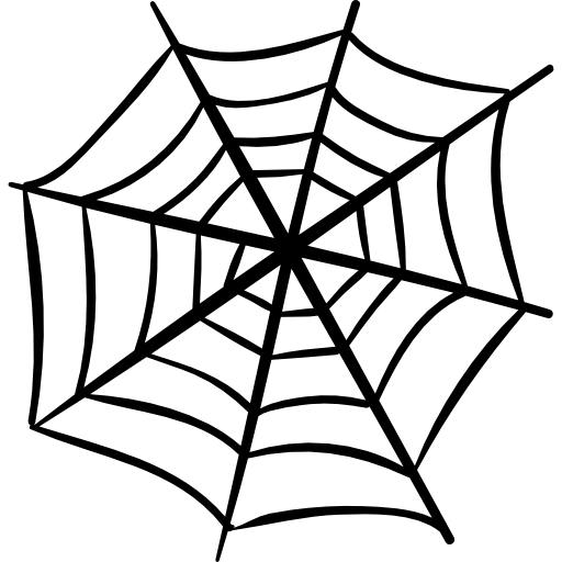 teia de aranha Hand Drawn Black Ícone