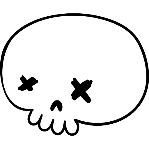 Skull Hand Drawn Black icon