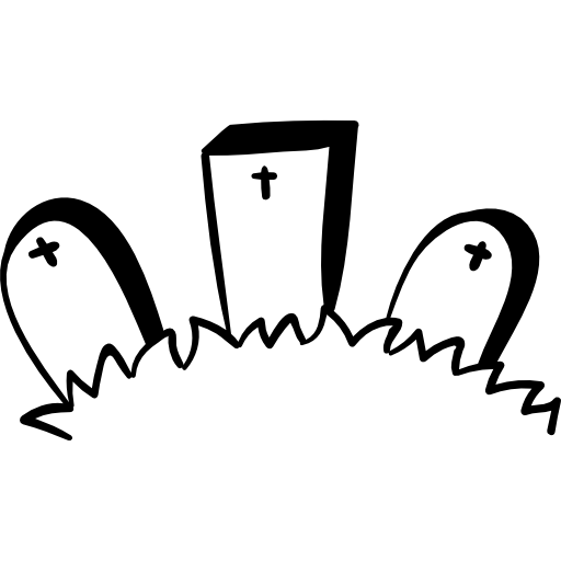 friedhof Hand Drawn Black icon