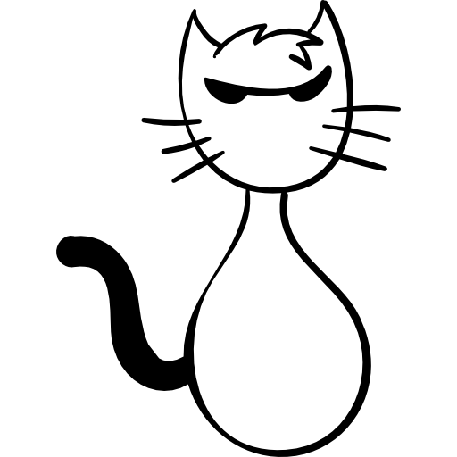 gatto Hand Drawn Black icona