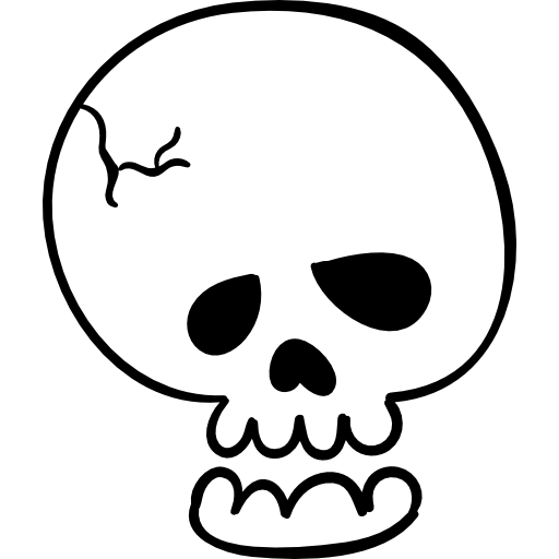czaszka Hand Drawn Black ikona