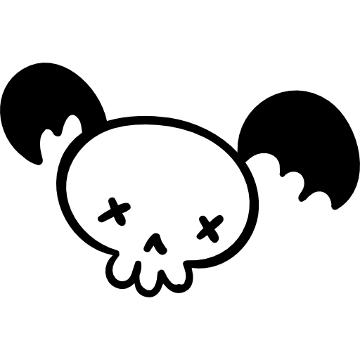 cráneo Hand Drawn Black icono
