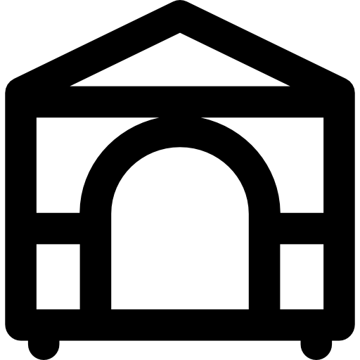 Dog House Curved Lineal icon