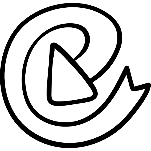 flecha circular Hand Drawn Black icono