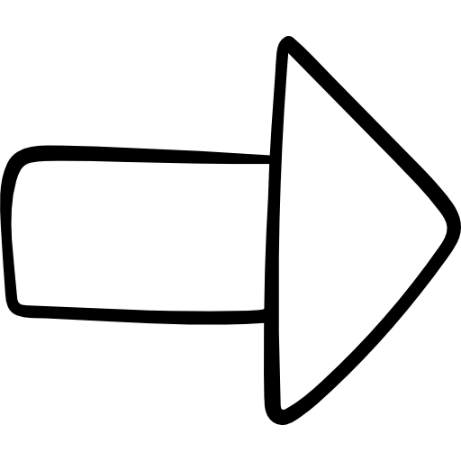 flecha correcta Hand Drawn Black icono