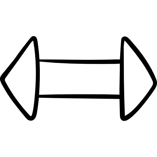 flecha doble Hand Drawn Black icono