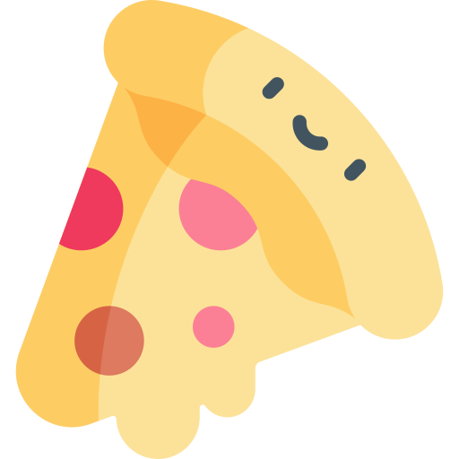 Pizza slice Kawaii Flat icon