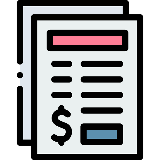 Счет-фактура Detailed Rounded Lineal color иконка