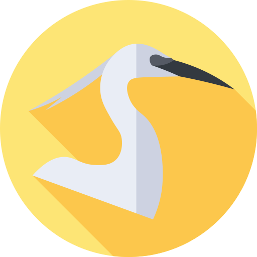 Little egret Flat Circular Flat icon
