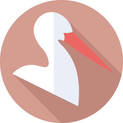 White stork Flat Circular Flat icon