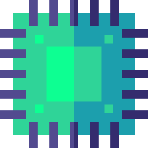 Computer Chip Basic Straight Flat icon