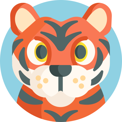 Тигр Detailed Flat Circular Flat иконка