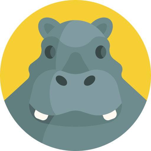 Hippopotamus Detailed Flat Circular Flat icon