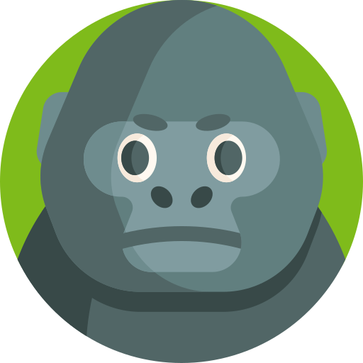 gorilla Detailed Flat Circular Flat icoon