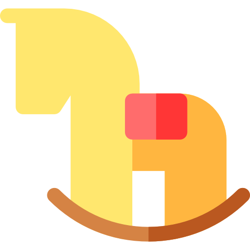 hobbelpaard Basic Rounded Flat icoon