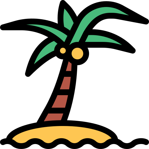 Palm tree Detailed Rounded Lineal color icon