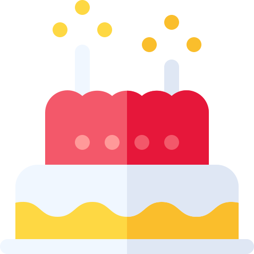 Торт на день рождения Basic Rounded Flat иконка