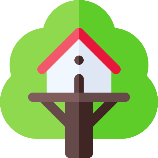 나무 위의 집 Basic Rounded Flat icon