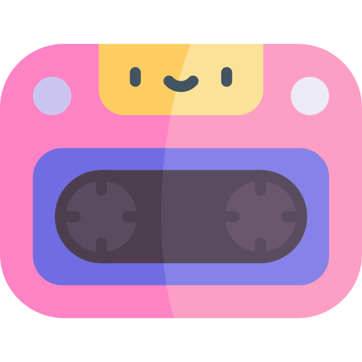 cassette Kawaii Flat icoon