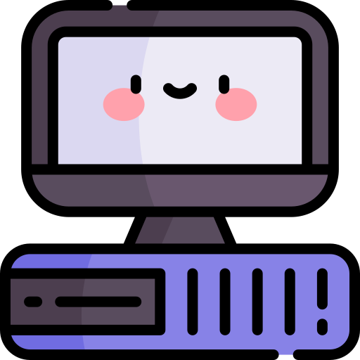 computer Kawaii Lineal color icona