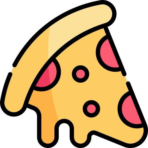 pizza Kawaii Lineal color icono