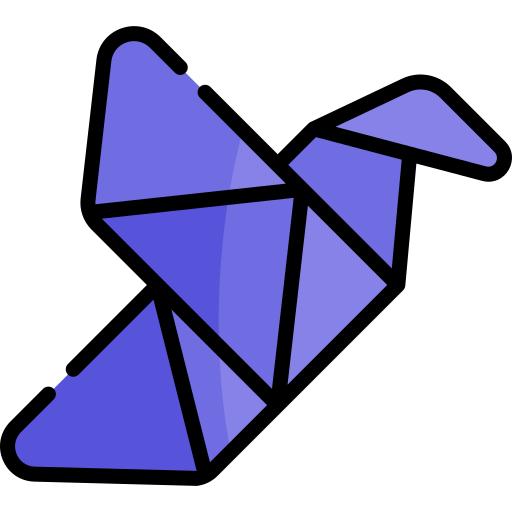origami Kawaii Lineal color icona