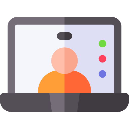 videoconferentie Basic Rounded Flat icoon