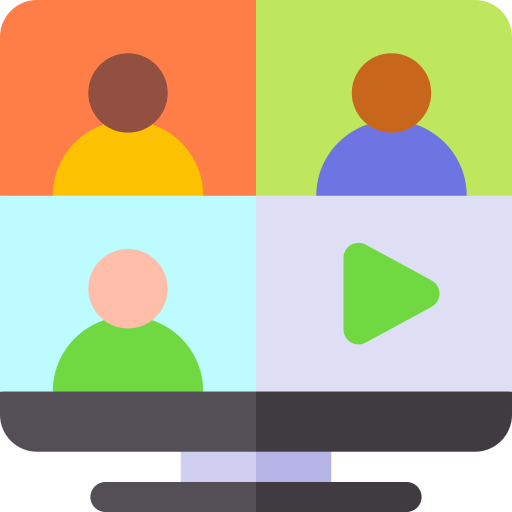 video conferenza Basic Rounded Flat icona