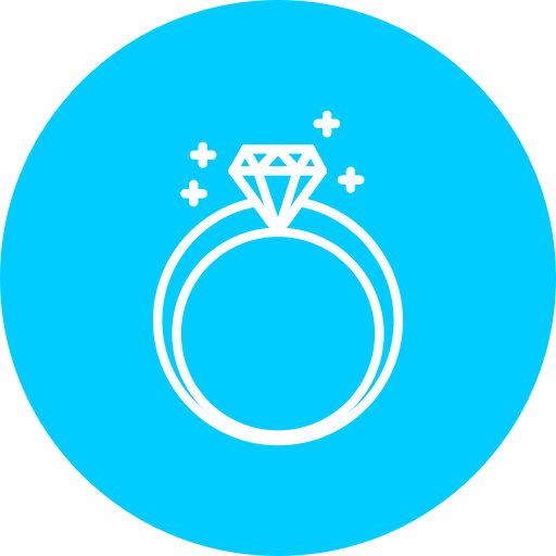 diamentowy pierścionek Generic color fill ikona