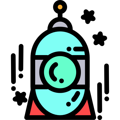 rakieta Detailed Rounded Lineal color ikona