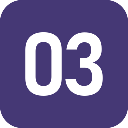 番号 3 Generic color fill icon