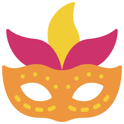 Party mask Juicy Fish Flat icon