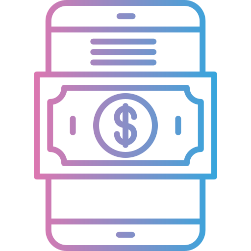 Мобильный платеж Generic gradient outline иконка