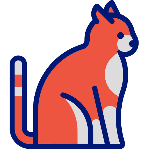 siedzący kot Generic Outline Color ikona