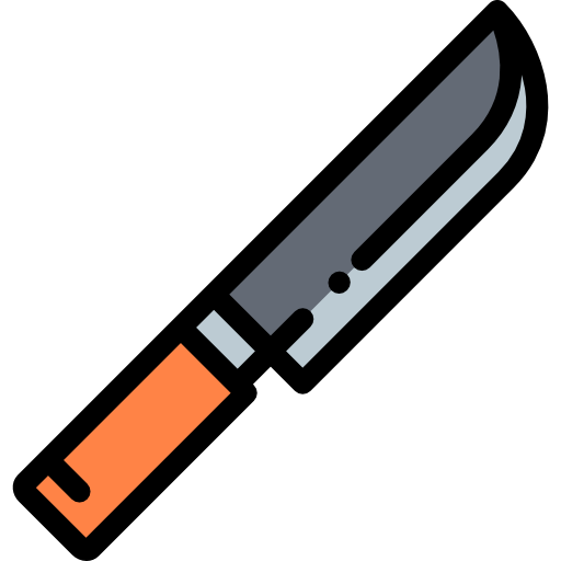 nóż Detailed Rounded Lineal color ikona