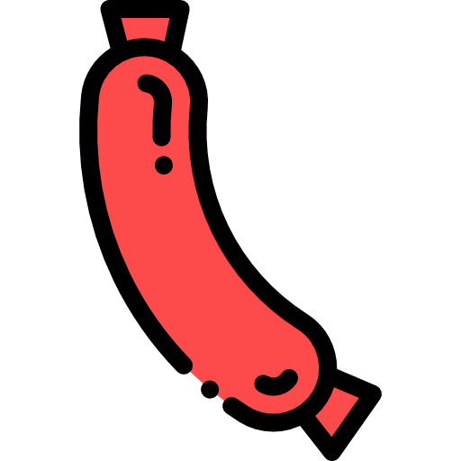Sausage Detailed Rounded Lineal color icon