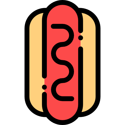 hot-dog Detailed Rounded Lineal color Icône