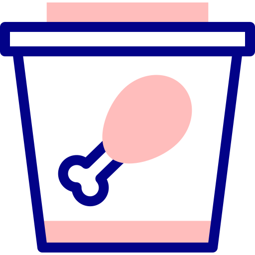 フライドチキン Detailed Mixed Lineal color icon